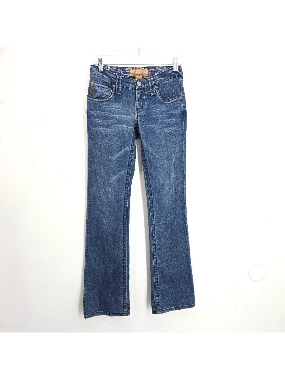 Candies 90s Y2K Blue Ultra Low Waist Bootcut Denim Jeans Women Juniors Size 3 Wa